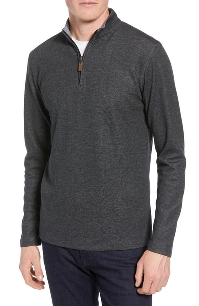 Shop Mizzen + Main Wooster Regular Fit Quarter Zip Pullover In Charcoal