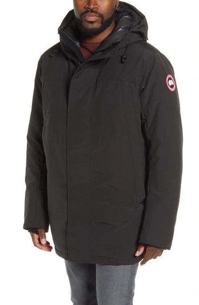 Shop Canada Goose Sanford 625 Fill Power Down Hooded Parka In Black