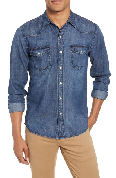 Shop Frame Pc Slim Fit Denim Western Shirt In Dark Indigo