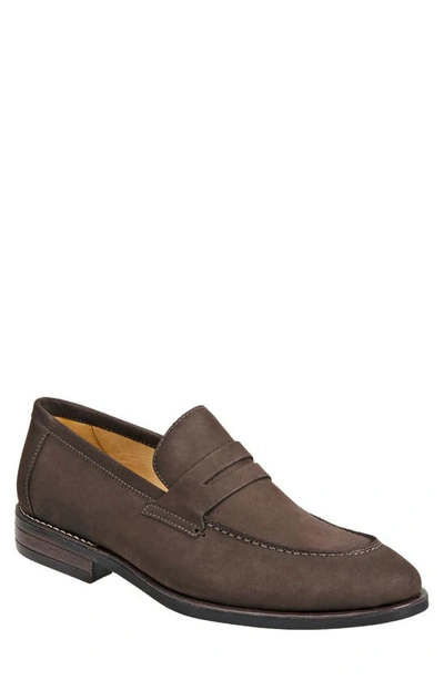 Sandro Moscoloni Men's Moc Toe Penny Strap Slip-on Men's Shoes In Brown