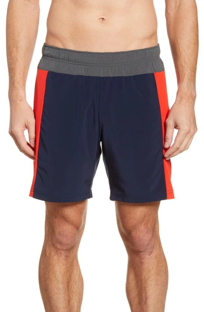 Shop Fourlaps Bolt 7 Inch Shorts In Navy