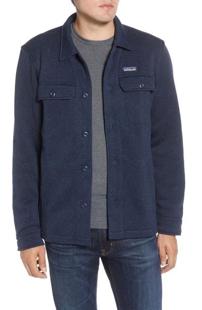 Shop Patagonia Better Sweater Fleece Shirt Jacket In New Navy