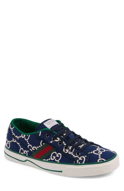 Shop Gucci Tennis 1977 Embroidered Logo Sneaker In Ink Multi