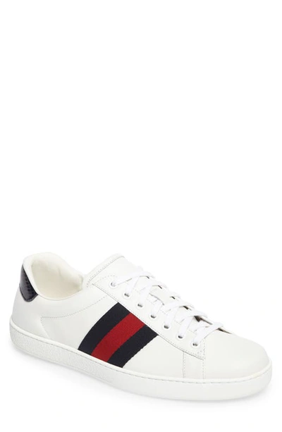 Shop Gucci New Ace Clean Web Stripe Sneaker In Bianco