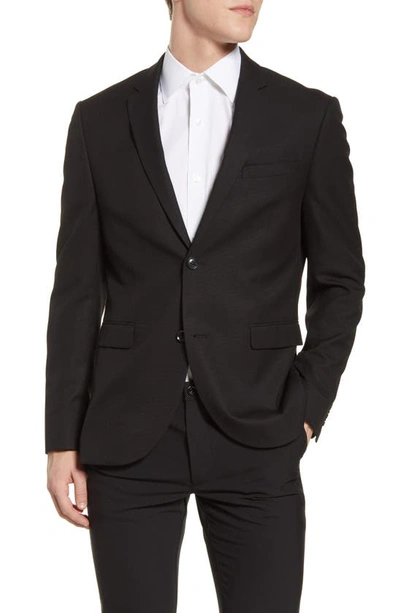 Shop Topman Skinny Fit Textured Suit Jacket In Black