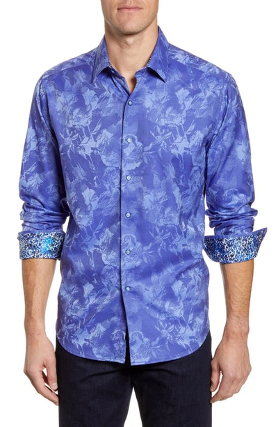 Shop Robert Graham Rose Classic Fit Button-up Sport Shirt In Blue