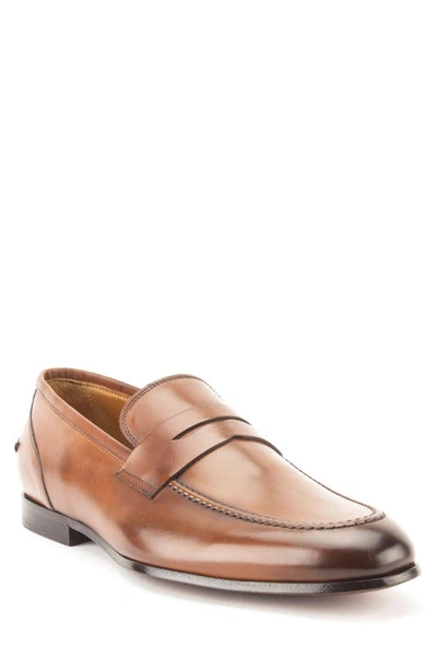Shop Gordon Rush Coleman Apron Toe Penny Loafer In Tan Leather