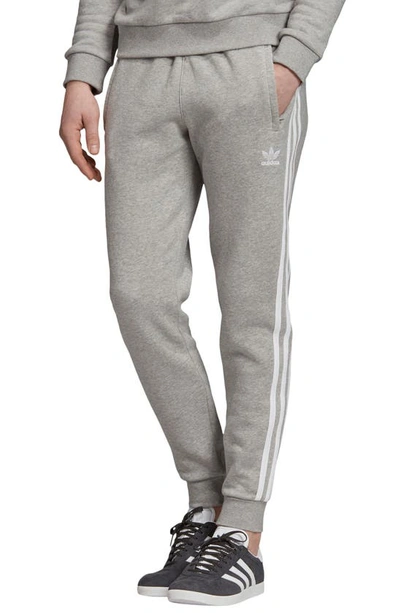 Shop Adidas Originals 3-stripes Sweatpants In Medium Grey Heather