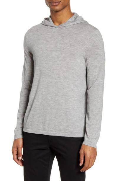 Vince Marled Stitch Cashmere Hoodie In Heather Grey