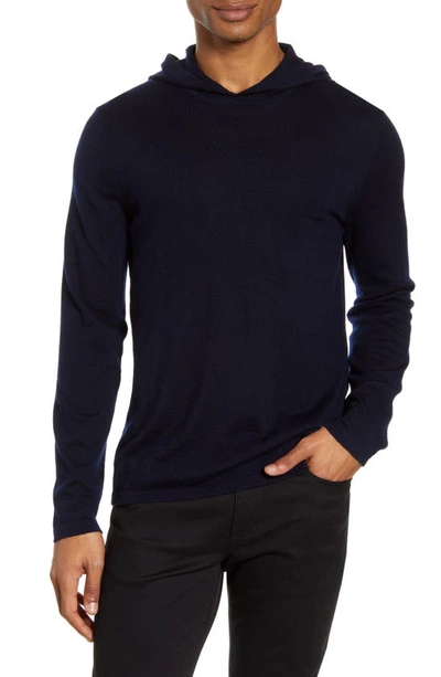 Shop Vince Wool & Cashmere Pullover Hoodie In Coastal
