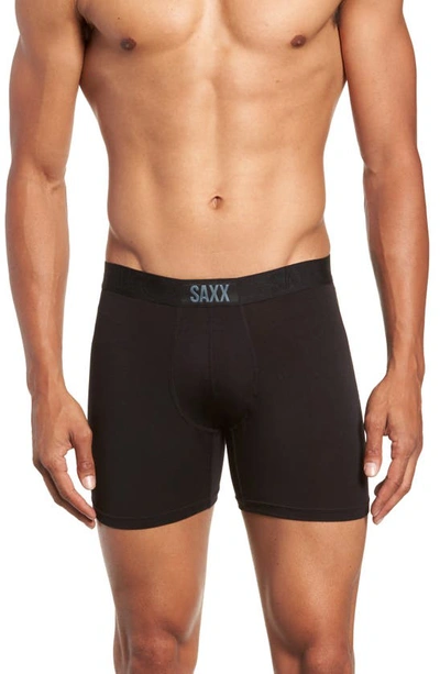 Shop Saxx Vibe Performance Boxer Briefs In Black/ Black