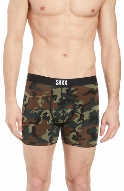 Shop Saxx Vibe Performance Boxer Briefs In Woodland