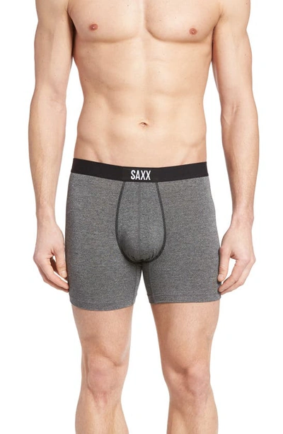 Shop Saxx Vibe Performance Boxer Briefs In Salt And Pepper