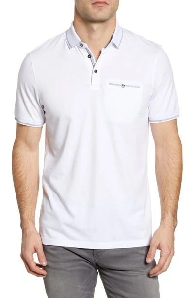 Shop Ted Baker Tortila Slim Fit Tipped Pocket Polo In White