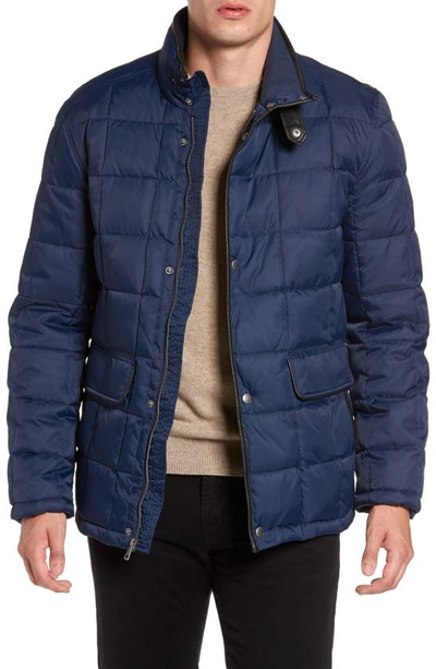 Shop Cole Haan Box Quilted Jacket In Navy