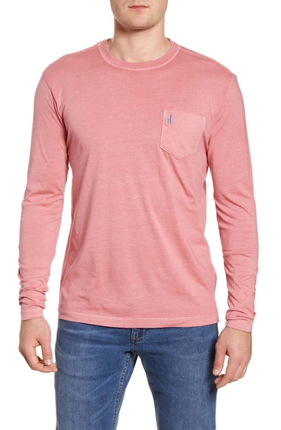 Shop Johnnie-o Brennan Long Sleeve Pocket T-shirt In Malibu Red