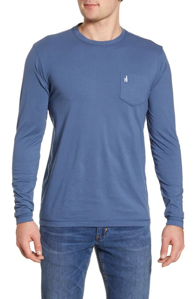 Shop Johnnie-o Brennan Long Sleeve Pocket T-shirt In Wake