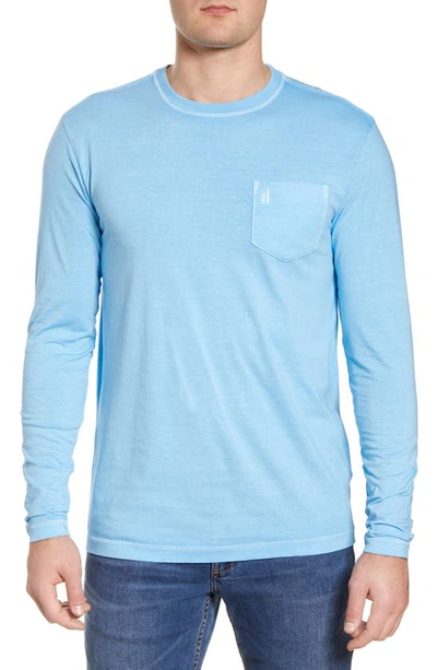 Shop Johnnie-o Brennan Long Sleeve Pocket T-shirt In Maliblu
