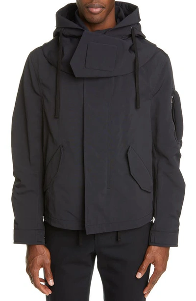 Shop Bottega Veneta Tech Hooded Jacket In Black