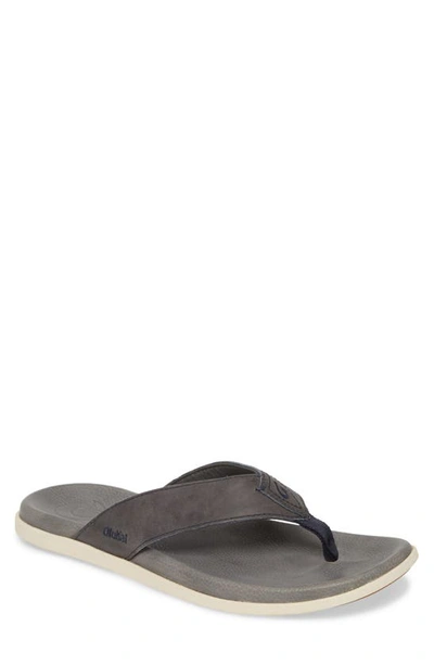 Shop Olukai Nalukai Flip Flop In Vintage Indigo/ Charcoal