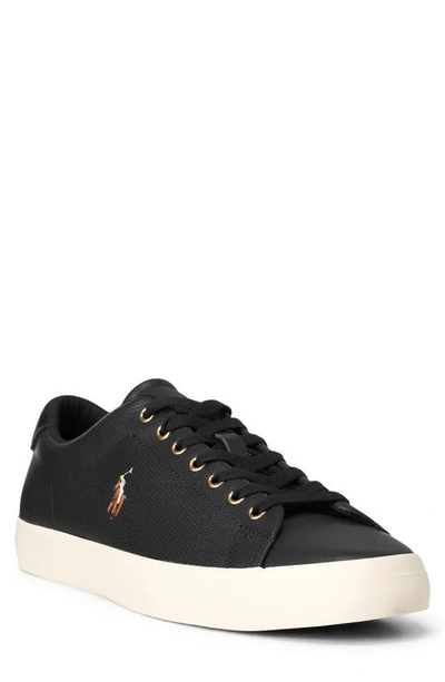 Shop Polo Ralph Lauren Longwood Sneaker In Black Leather