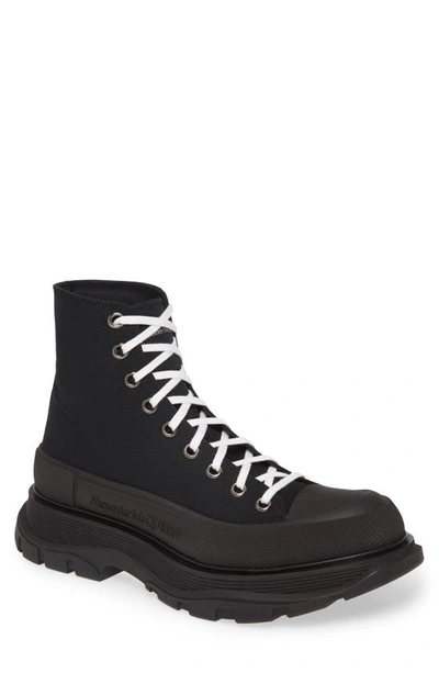 Shop Alexander Mcqueen Cap Toe Boot In Black/ Black/ Black