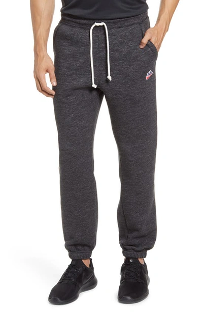 Shop Nike Sportswear Heritage Jogger Sweatpants In Black/ Sail