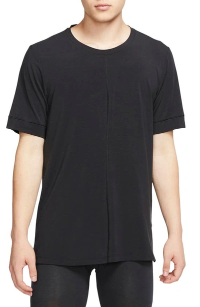 Shop Nike Dri-fit Yoga T-shirt In Black/ Black