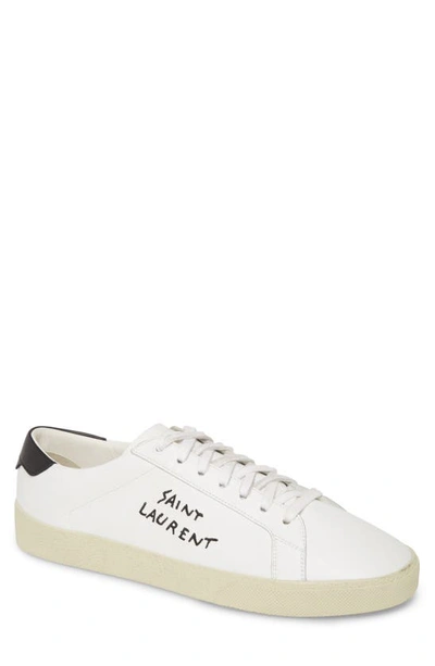 Shop Saint Laurent Low Top Sneaker In Optic White / Nero