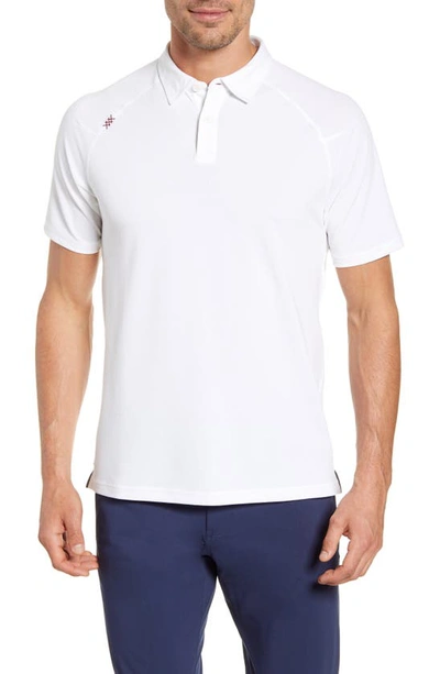 Shop Rhone Delta Short Sleeve Piqué Performance Polo In White 2