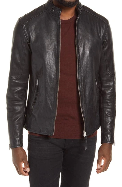 Shop Allsaints Cora Leather Jacket In Jet Black