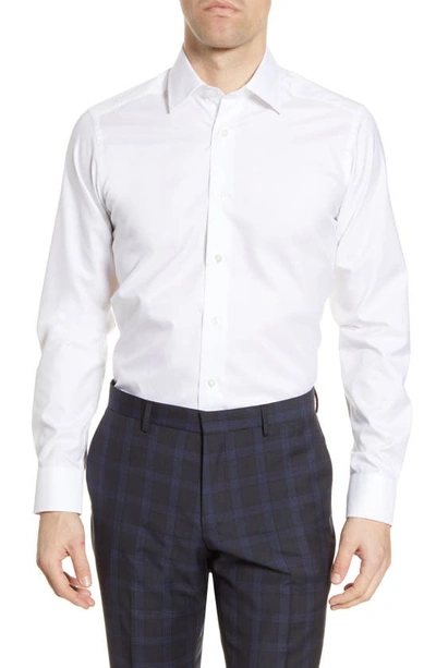 Shop David Donahue Slim Fit Superfine Twill Dress Shirt In White