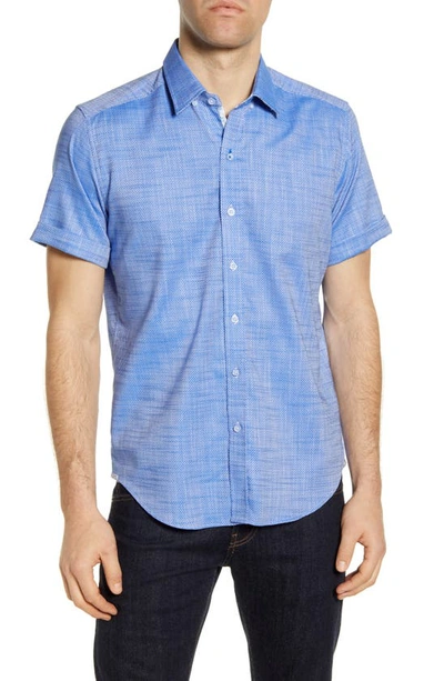 Shop Robert Graham Jackson Regular Fit Short Sleeve Button-up Shirt In Blue