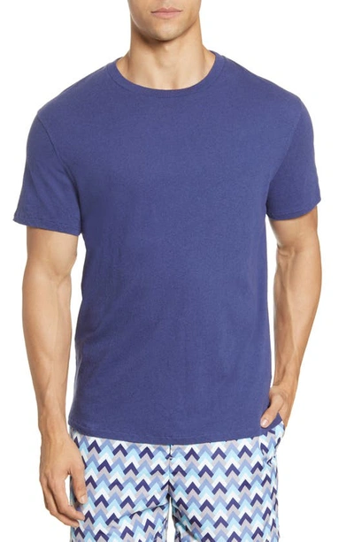 Shop Frescobol Carioca Cotton & Linen T-shirt In Navy Blue