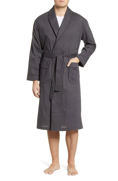 Shop Majestic Stretch Out Shawl Collar Robe In Black Dot