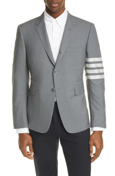 Shop Thom Browne 4 Bar Mélange Wool Sport Coat In Med Grey