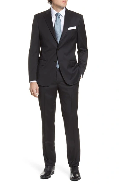 Shop Hart Schaffner Marx New York Classic Fit Solid Stretch Wool Suit In Black