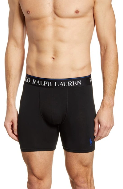 Shop Polo Ralph Lauren Cotton Stretch Boxer Briefs In Black