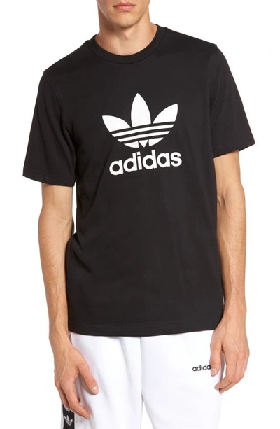 Shop Adidas Originals Trefoil Graphic T-shirt In Black