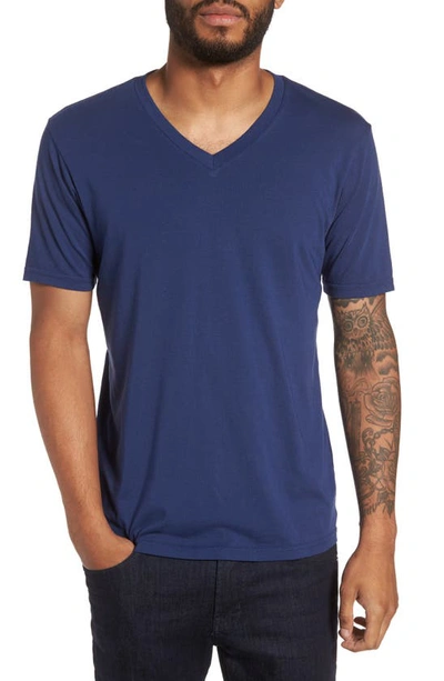 Shop Goodlife Classic Supima Blend V-neck T-shirt In  Navy
