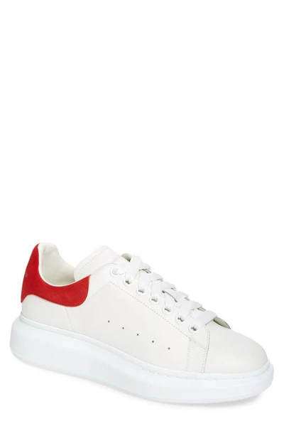 Shop Alexander Mcqueen Oversize Low Top Sneaker In White/ Lust Red