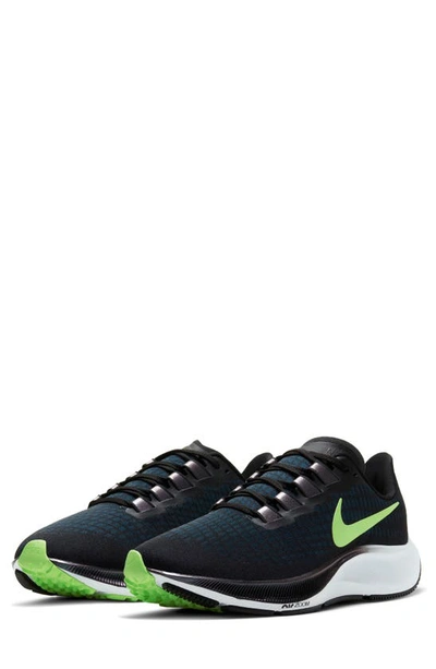 Shop Nike Air Zoom Pegasus 37 Running Shoe In Black/green/valerian Blue