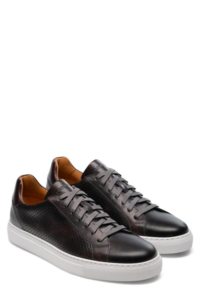 Magnanni Fede Perforated Sneaker In Grey / Mid Brown | ModeSens