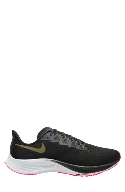 Shop Nike Air Zoom Pegasus 37 Running Shoe In Black/medium Olive-olive Aura