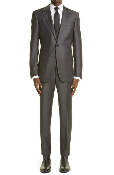 Shop Ermenegildo Zegna Classic Fit Grey Wool Suit In Dark Grey