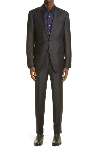 Shop Ermenegildo Zegna Trofeo Classic Fit Navy Wool Suit