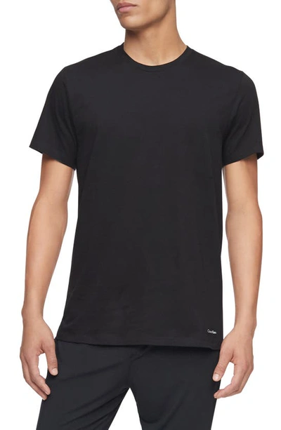 Shop Calvin Klein 3-pack Cotton Crewneck T-shirt In Black