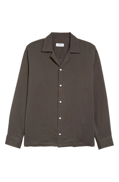 Shop Saturdays Surf Nyc Marco Gauze Button-up Shirt In Steel