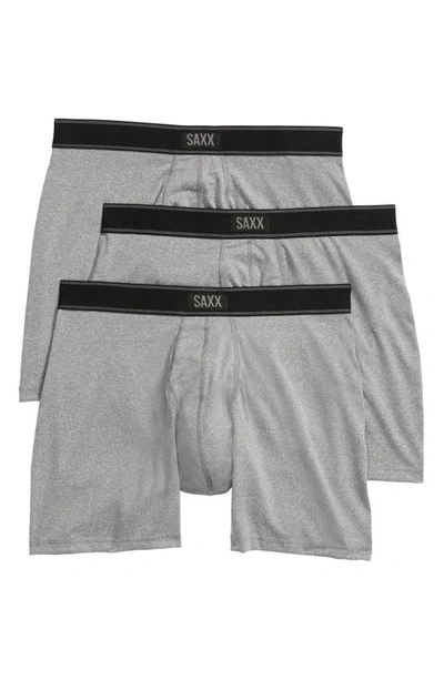 Shop Saxx 3-pack Slim Fit Boxer Briefs In Grey