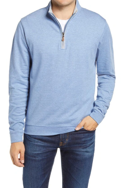 Shop Johnnie-o Sully Quarter Zip Pullover In Laguna Blue